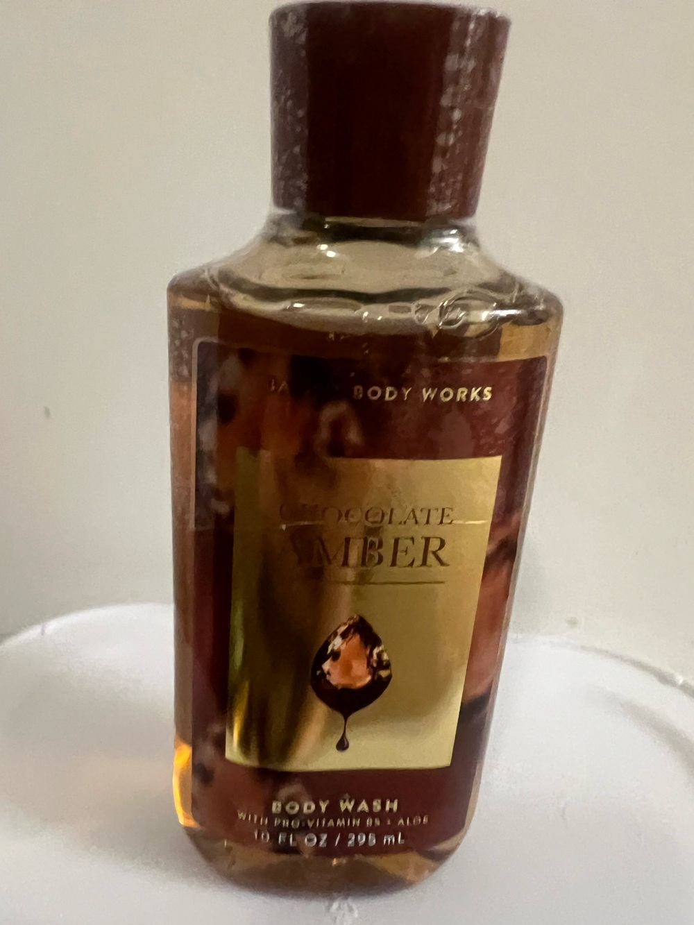 Bath & Body Works Chocolate Amber Body Wash - Brown & Gold